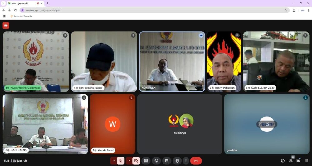 Ketua Umum Komite Olahraga Nasional Indonesia (KONI) Pusat Letjen TNI Purn memimpin rapat KONI seluruh Indonesia secara virtual pada Selasa tanggal 29 Juli 2025. Ketua Umum Komite Olahraga Nasional Indonesia (KONI) Pusat Letjen TNI Purn memimpin rapat KONI seluruh Indonesia secara virtual pada Selasa tanggal 29 Juli 2025.